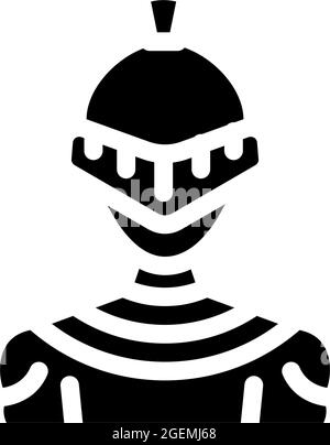 illustration vectorielle d'icône de glyphe de personnage de knight fantasy Illustration de Vecteur