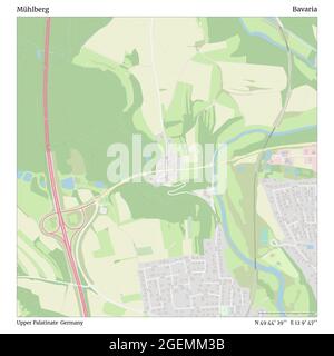 Mühlberg, Haut-Palatinat, Allemagne, Bavière, N 49 44' 29'', E 12 9' 47'', carte, carte intemporelle publiée en 2021. Les voyageurs, les explorateurs et les aventuriers comme Florence Nightingale, David Livingstone, Ernest Shackleton, Lewis et Clark et Sherlock Holmes se sont appuyés sur des cartes pour planifier leurs voyages dans les coins les plus reculés du monde. Timeless Maps dresse la carte de la plupart des sites du monde, montrant ainsi la réalisation de grands rêves Banque D'Images