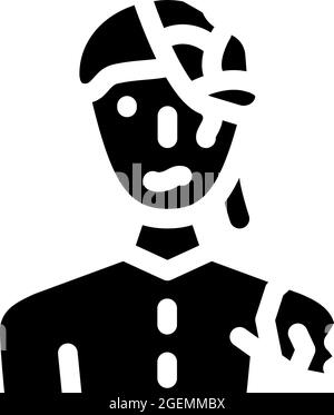 illustration vectorielle d'icône de glyphe de personnage zombie fantasy Illustration de Vecteur