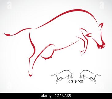 Image vectorielle de la vache sur fond blanc. Illustration vectorielle superposée facile à modifier. Animal de ferme. Illustration de Vecteur