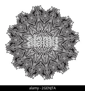 mandala noir et blanc fleurissent ornementaux répétition élément de conception de modèle d'impression islamique d'arrière-plan Illustration de Vecteur