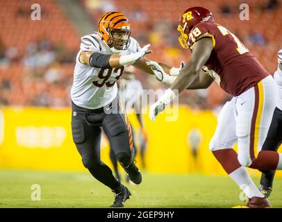 Maryland, États-Unis. 20 août 2021. 20 août 2021 : lors du match de pré-saison de la NFL entre les Bengals de Cincinnati et l'équipe de football de Washington à FedEx Field à Landover, Maryland photographe : Cory Royster crédit : CAL Sport Media/Alay Live News Banque D'Images