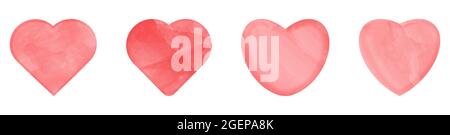 Ensemble de coeurs aquarelle. Illustration vectorielle isolée sur fond blanc Illustration de Vecteur