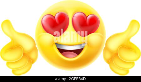 Love Hearts Eyes Emoticon Emoji icône de dessin animé Illustration de Vecteur