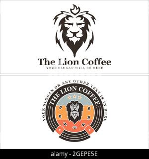 Logo du magasin de café lion Illustration de Vecteur