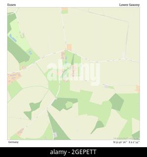 Essen, Allemagne, Basse-Saxe, N 52 46' 26'', E 9 2' 54'', carte, carte intemporelle publiée en 2021. Les voyageurs, les explorateurs et les aventuriers comme Florence Nightingale, David Livingstone, Ernest Shackleton, Lewis et Clark et Sherlock Holmes se sont appuyés sur des cartes pour planifier leurs voyages dans les coins les plus reculés du monde. Timeless Maps dresse la carte de la plupart des sites du monde, montrant ainsi la réalisation de grands rêves Banque D'Images