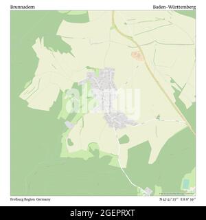 Brunnadern, région de Fribourg, Allemagne, Bade-Wurtemberg, N 47 41' 27'', E 8 8' 39'', carte, carte intemporelle publiée en 2021. Les voyageurs, les explorateurs et les aventuriers comme Florence Nightingale, David Livingstone, Ernest Shackleton, Lewis et Clark et Sherlock Holmes se sont appuyés sur des cartes pour planifier leurs voyages dans les coins les plus reculés du monde. Timeless Maps dresse la carte de la plupart des sites du monde, montrant ainsi la réalisation de grands rêves Banque D'Images