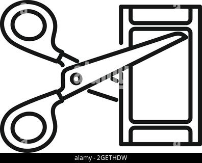 Vecteur de contour de l'icône de coupe vidéo. Film Illustration de Vecteur