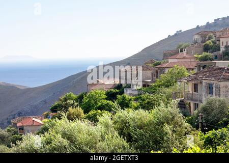 Le vieux village de Qeparo, Albanie Banque D'Images