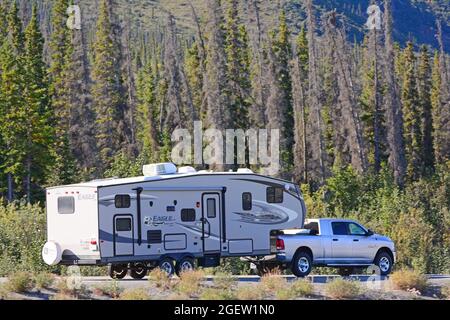 Camping-car en vacances en Amérique du Nord Banque D'Images