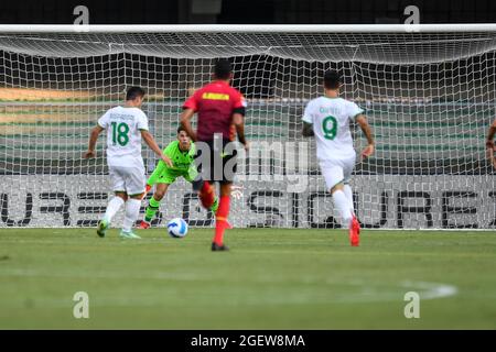 Vérone, Italie. 21 août 2021. Raspadori Giacomo (US Sassuolo) marque un but lors de Hellas Verona FC vs US Sassuolo, football italien série A match à Vérone, Italie, août 21 2021 crédit: Agence de photo indépendante/Alamy Live News Banque D'Images