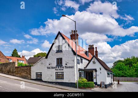 3 juillet 2019: Lincoln, Royaume-Uni - The Adam and Eve Tavern, qui date de 1701, à Lindum Road, un pub anglais traditionnel lors d'une belle journée d'été. Banque D'Images