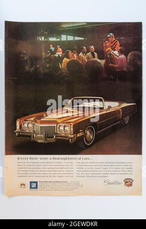 Publicité du magazine Vintage Life, numéro du 14 avril 1972, États-Unis Banque D'Images