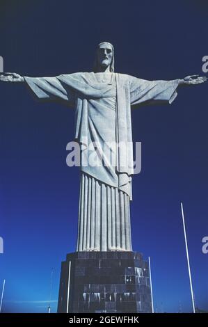 Brésil. Rio de Janeiro. Statue du Christ. Sommet du Corcovado. Banque D'Images