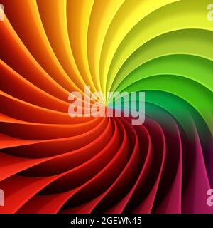 Feuilles de plastique colorées de différentes couleurs, motif de papier arc-en-ciel 3D Banque D'Images