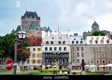 Québec, Canada - juillet 19 2021 : Hôtel Fairmont le Château Frontenac à Québec Banque D'Images