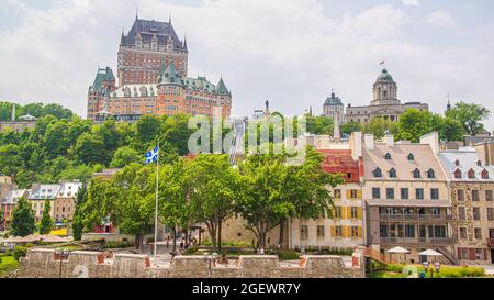 Québec, Canada - juillet 19 2021 : Hôtel Fairmont le Château Frontenac à Québec Banque D'Images