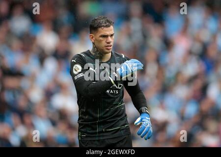 Manchester, Royaume-Uni. 21 août 2021. Ederson #31 de Manchester City à Manchester, Royaume-Uni, le 8/21/2021. (Photo de Conor Molloy/News Images/Sipa USA) crédit: SIPA USA/Alay Live News Banque D'Images