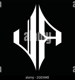Monogramme logo JR avec forme en losange sur fond noir Illustration de Vecteur