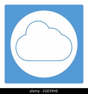Icône vecteur de nuage - style de lune blanche - illustration simple. Contour modifiable. Modèle de conception vector.Outline style design.Vector Graphic illustrator Illustration de Vecteur