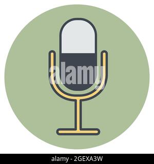 Vecteur d'icône du microphone - style de couleur linéaire - illustration simple. Contour modifiable. Modèle de conception vector.Outline style design.Vector Graphic illustrator Illustration de Vecteur