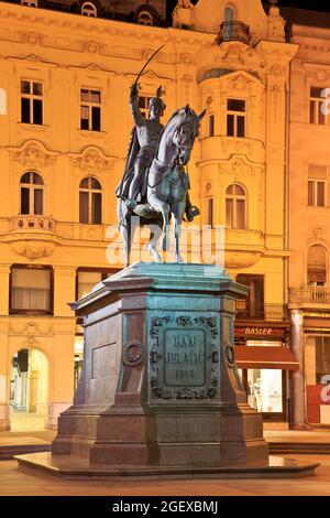 Monument équestre du Comte Josip Jelacic von Buzim (1801-1859) à Zagreb, Croatie Banque D'Images