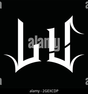Logo LU monogramme avec modèle de fond noir de forme abstraite Illustration de Vecteur