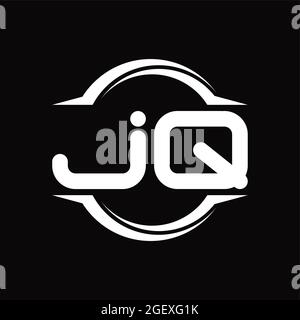 Logo JQ monogramme résumé technologie de vitesse fond noir modèle de conception Illustration de Vecteur