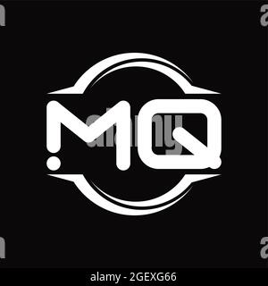 MQ logo monogramme résumé technologie de vitesse fond noir modèle de conception Illustration de Vecteur