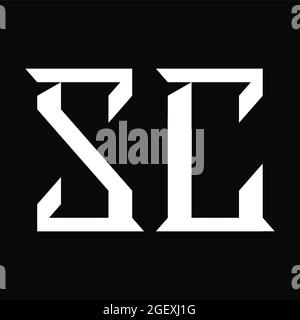 Monogramme logo SC avec style vintage superposé sur modèle de design blanc Illustration de Vecteur