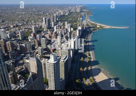 La terrasse d'observation de 360 Chicago offre une vue incroyable, Chicago il Banque D'Images