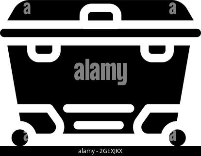 illustration vectorielle de l'icône du glyphe du conteneur de déchets Illustration de Vecteur