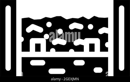 illustration vectorielle d'icône de glyphe de déchets solides composteur Illustration de Vecteur