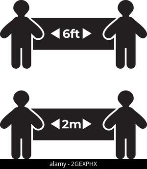 modèle de vecteur de conception de logo d'étiquette de distance sociale Illustration de Vecteur