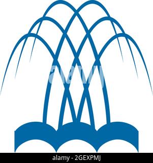 Modèle vectoriel de conception de logo d'icône de fontaine Illustration de Vecteur