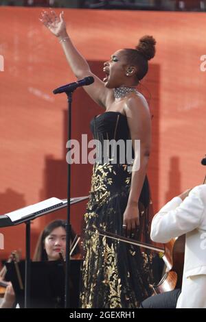 21 août 2021, New York, New York, Etats-Unis: La chanteuse JENNIFER HUDSON se produit pendant la soirée "˜We Love NYC": Le Concertpour hommes qui a eu lieu à la Grande pelouse de Central Park.le concert ne devrait pas être terminé en raison des intempéries causées par l'ouragan Henri. (Credit image: © Nancy Kaszerman/ZUMA Press Wire) Banque D'Images