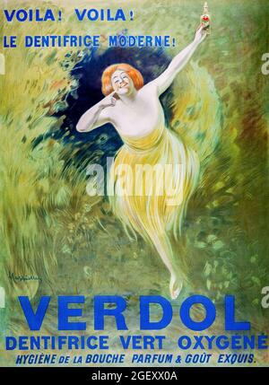 Verdol, dentifrice vert oxygéné (1911) imprimé en haute résolution par Leonetto Cappiello. Art nouveau. Banque D'Images