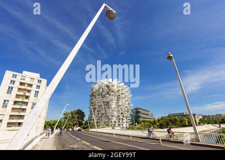 Montpellier, France. 5 août 2021. L'Arbre blanc de l'architecte japonais Sou Fujimoto, Nicolas Laisné et Manal Rachdi est un bâtiment situé sur la rive de Lez. Banque D'Images