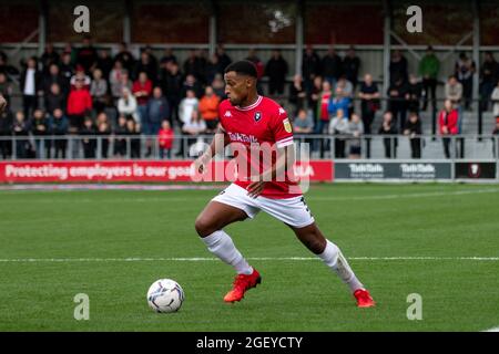 Stade Peninsula. Salford City 0-1 Swindon Town. Ibou Touray de Salford City FC. 21 août 2021. Banque D'Images