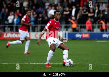 Stade Peninsula. Salford City 0-1 Swindon Town. Ibou Touray de Salford City FC. 21 août 2021. Banque D'Images