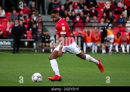 Stade Peninsula. Salford City 0-1 Swindon Town. Ibou Touray de Salford City FC. 21 août 2021. Banque D'Images