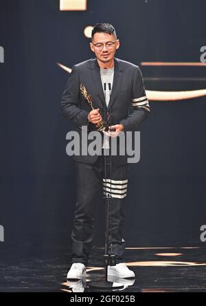 21 août 2021, Taipei, Taipei City, Taïwan: Le lyricien taïwanais David Ke remporte le meilleur lyricien - catégorie vocale aux 32e Golden Melody Awards (image de crédit: © Handout via ZUMA Press Wire) Banque D'Images