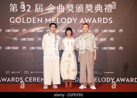 21 août 2021, Taipei, Taipei City, Taiwan: Le groupe de rock taïwanais Elephant Gym pose pour une photo lors des 32e Golden Melody Awards à Taipei. (Image de crédit : © document via ZUMA Press Wire) Banque D'Images