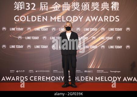 21 août 2021, Taipei, Taipei City, Taïwan: L'artiste taïwanais Cowper Wong pose une photo lors des 32e Golden Melody Awards à Taipei. (Image de crédit : © document via ZUMA Press Wire) Banque D'Images