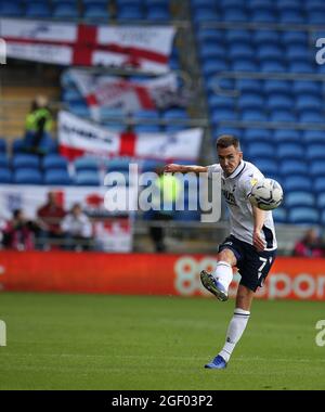 Cardiff, Royaume-Uni. 21 août 2021. Jed Wallace de Millwall FC en action. Match de championnat EFL Skybet, Cardiff City v Millwall au Cardiff City Stadium de Cardiff, pays de Galles, le samedi 21 août 2021. Cette image ne peut être utilisée qu'à des fins éditoriales. Utilisation éditoriale uniquement, licence requise pour une utilisation commerciale. Aucune utilisation dans les Paris, les jeux ou les publications d'un seul club/ligue/joueur. photo par Andrew Orchard/Andrew Orchard sports Photography/Alamy Live News crédit: Andrew Orchard sports Photography/Alamy Live News Banque D'Images