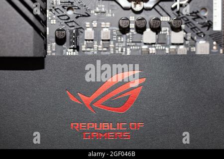 Taipei, Taïwan - 20 août 2021 : logotype ASUS ROG Banque D'Images