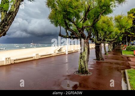 Promenade du front de mer d'Arcachon, Aquitaine, France Banque D'Images