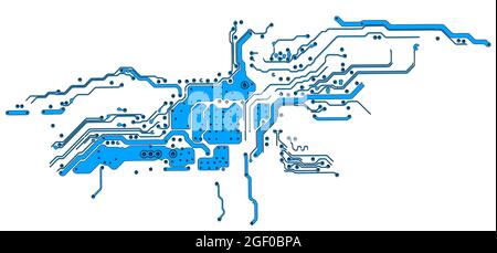 Motif de carte de circuit imprimé isolé sur un élément de conception à fond blanc. Illustration du vecteur EPS10. Illustration de Vecteur