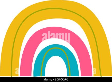 Arcs-en-ciel de style bohémien. Une ligne et un point. Illustration de Vecteur