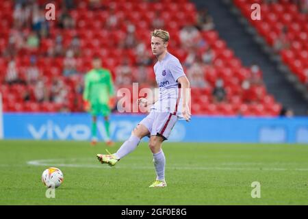 Frenkie de Jong (Barcelone), 21 AOÛT 2021 - football : Espagnol 'la Liga Santander' match entre Athletic Club de Bilbao 1-1 FC Barcelone à l'Estadio San Mames à Bilbao, Espagne. (Photo de Mutsu Kawamori/AFLO) Banque D'Images